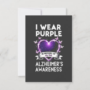 Cartão De Agradecimento Eu Visto roxo na memória do meu Pai Alzheimer