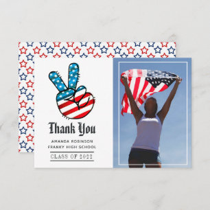 Cartão De Agradecimento EUA temed Graduação Foto Obrigado
