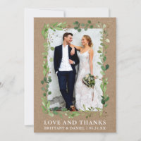 Eucalipto Obrigados de amor Casamento Kraft