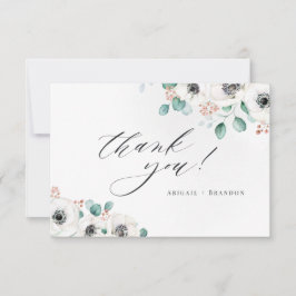 Cartão De Agradecimento Eucalyptus anemone obrigado rústico floral