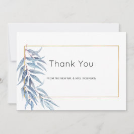 Cartão De Agradecimento Eucalyptus Geométrico Deixa Casamento