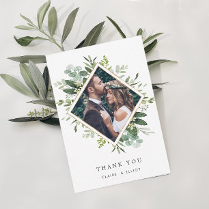 Cartão De Agradecimento Eucalyptus Green Foliage Wreath Photo
