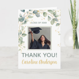 Cartão De Agradecimento Eucalyptus Greenery Graduation Party