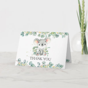 Cartão De Agradecimento Eucalyptus Greenery Koala Chá de fraldas Aniversár
