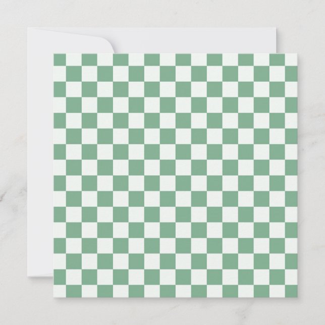 Cartão De Agradecimento Eucalyptus mist checkerboard pattern (Frente)