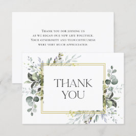 Cartão De Agradecimento Eucalyptus Watercolor Elegante Simples