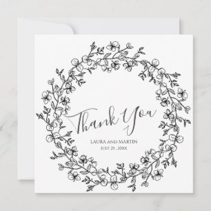 Cartão De Agradecimento Eucalyptus wreath e Photo Elegant Invitation