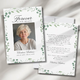 Cartão De Agradecimento Eucalytus After Funeral Memorial Sympathy 