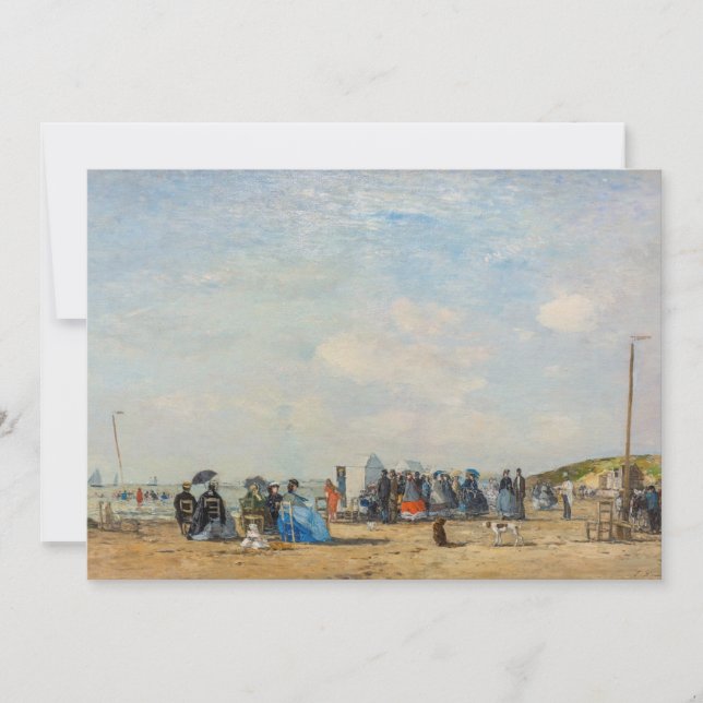 Cartão De Agradecimento Eugene Boudin - Encontro na praia (Frente)