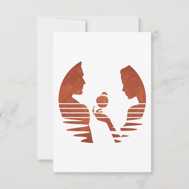 Cartão De Agradecimento Eva Entrega uma Maçã a Adão, Versão Grunge 3/3 (Frente)