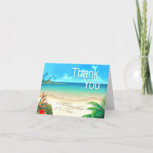 Cartão De Agradecimento Exotic Beach 5.6"x4" Thank You Card