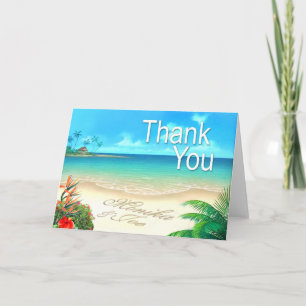 Cartão De Agradecimento Exotic Beach 7"x5" Thank You Card