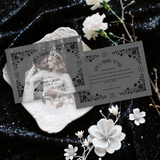 Cartão De Agradecimento Exquisite Vintage Botanical Floral Vellum Style