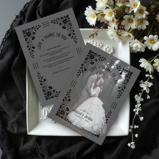 Cartão De Agradecimento Exquisite Vintage Floral Sophisticate Vellum Style