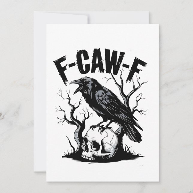 Cartão De Agradecimento F-Caw-F Pássaro Negro Funny (Frente)