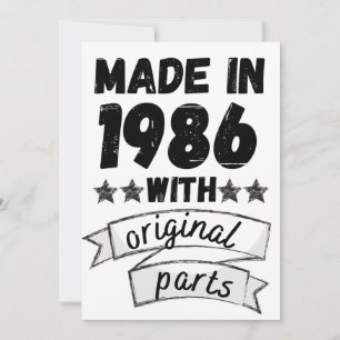 Cartão De Agradecimento fabricado em 1986 com peças originais,