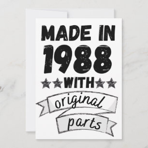 Cartão De Agradecimento fabricado em 1988 com peças originais,