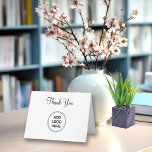 Cartão De Agradecimento Faça com que o Obrigado de logotipo da sua própria<br><div class="desc">A sua empresa agradece as placas com um modelo de logotipo que você pode facilmente trocar com seu logotipo, foto ou gráfico da sua própria empresa. Inclui a mensagem dentro de obrigados que você pode personalizar texto on-line e externo junto com um modelo de logotipo na parte traseira da placa...</div>