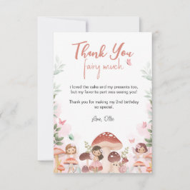 Cartão De Agradecimento Fada Aniversário, Floresta de Jardim Whimsso Encan