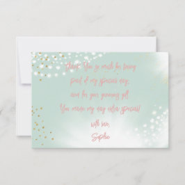 Cartão De Agradecimento Fada encantada mágica no balanço aniversário infan