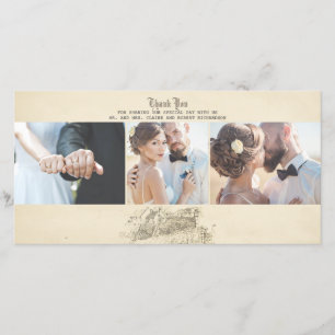 Cartão De Agradecimento Fada, Velho Casamento vintage, Obrigado