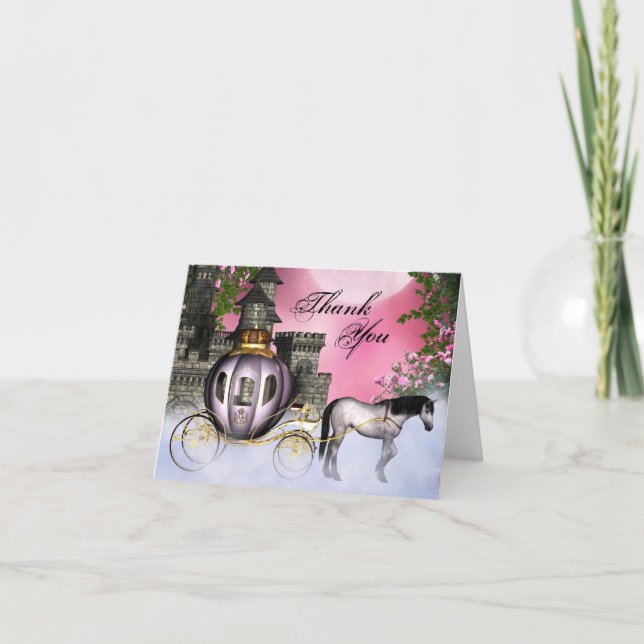 Cartão De Agradecimento Fairy Tale Princess Obrigado (Frente)