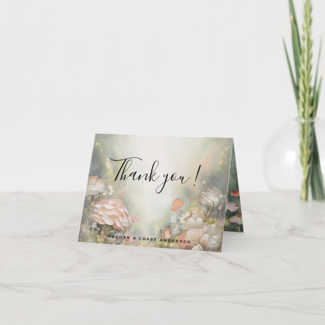 Cartão De Agradecimento Fairy Tale Woodland Fairycore Romance (Frente)