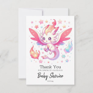 Cartão De Agradecimento Fairytale Fiery Dragon Chá de fraldas