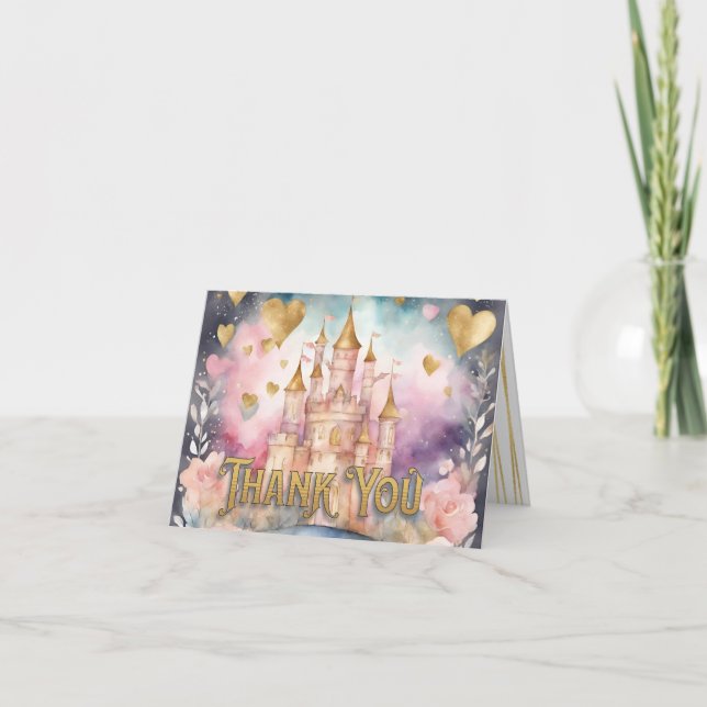 Cartão De Agradecimento Fairytale Princess Chá de fraldas (Frente)