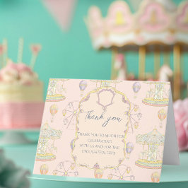 Cartão De Agradecimento Fairytale Vintage Amusement Park