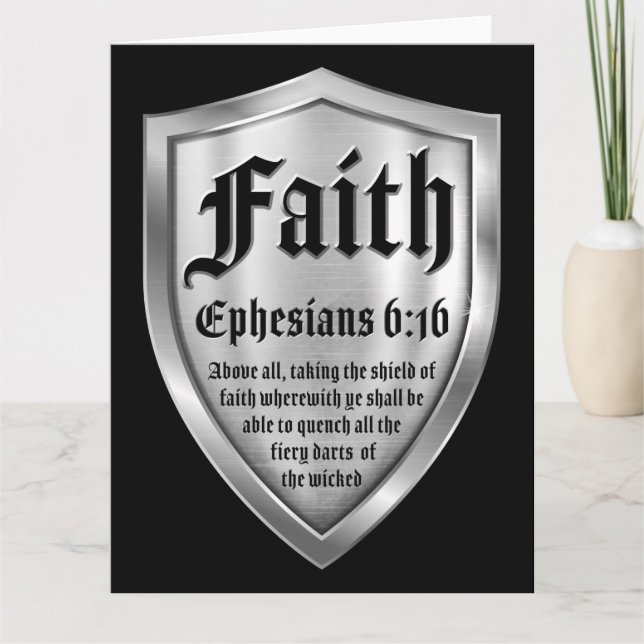 Cartão De Agradecimento Faith Shield Christian Faith Bíblia Verse Ephesian (Frente)