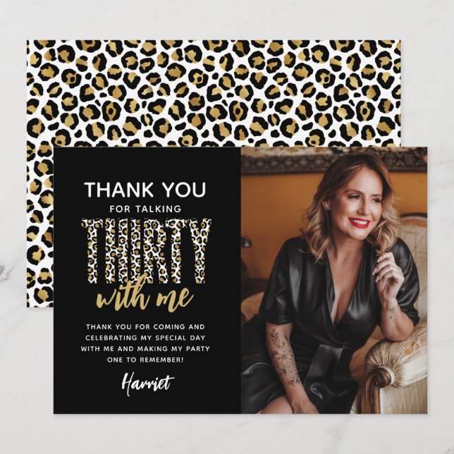 Cartão De Agradecimento Fale 30 comigo! aniversário de 30 anos (Frente/Verso)