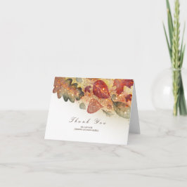 Cartão De Agradecimento Fall Deixa O Casamento Glitter Obrigado