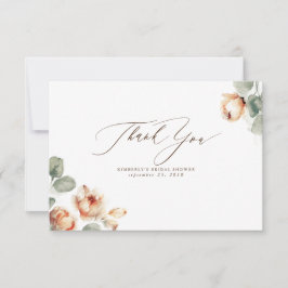 Cartão De Agradecimento Fall Floral Elegante Pequeno Obrigado