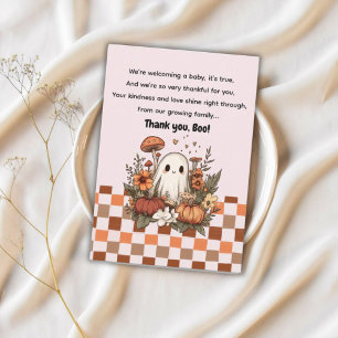 Cartão De Agradecimento Fall Halloween Obrigado, Chá de fraldas Boo