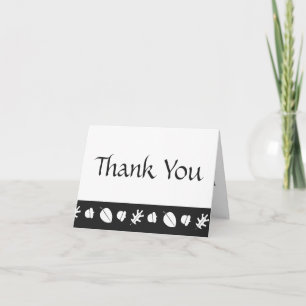 Cartão De Agradecimento Fall Leaves in Black Thank You Card