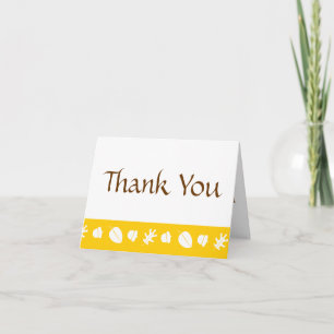 Cartão De Agradecimento Fall Leaves in Yellow Thank You Card