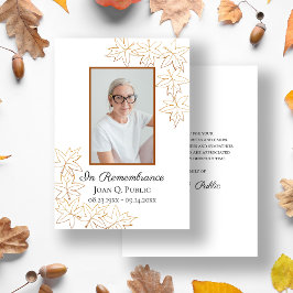 Cartão De Agradecimento Fall Maple Deixa a simpatia do Memorial do Acordar