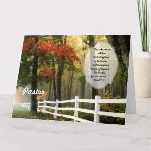 Cartão De Agradecimento Fall Scene Custom Pastor Appreciation From All