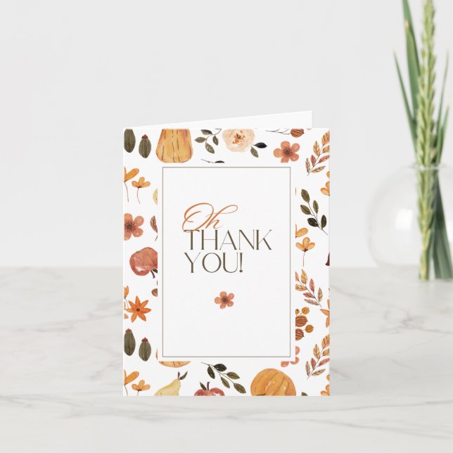 Cartão De Agradecimento Fall Theme Baby Shower Thank You Card (Frente)
