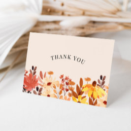Cartão De Agradecimento Fall Wildflower Terracotta Obrigado
