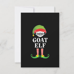 Cartão De Agradecimento Família do Grupo de Natal do Goat Elf Corresponde