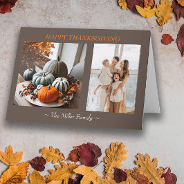 Cartão De Agradecimento Família Pumpkins de Ação de Graças Concede Obrigad