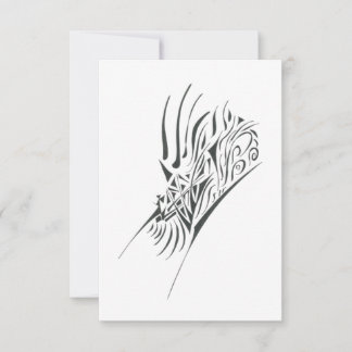 Cartão De Agradecimento Familiar Black White Abstract Tribal Tattoo Art