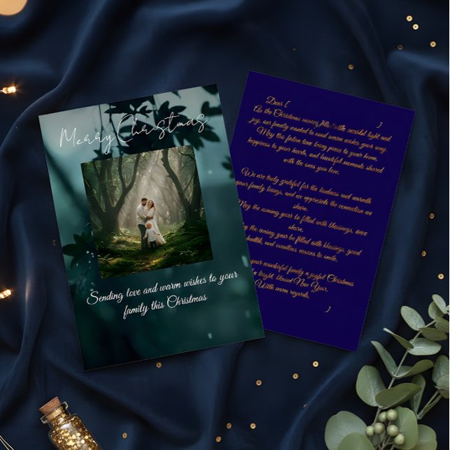 Cartão De Agradecimento Family Christmas Card Custom Photo Holiday Message (Criador carregado)