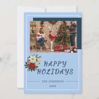 Cartão De Agradecimento “Family Christmas Card | Happy Holidays Photo Card