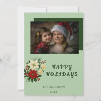 Cartão De Agradecimento “Family Christmas Card | Happy Holidays Photo Card