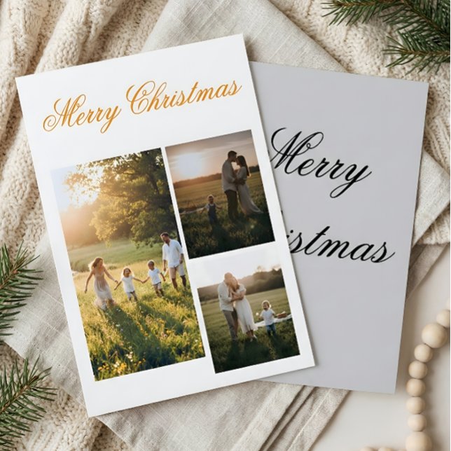 Cartão De Agradecimento Family Christmas Photo Card – Warm Holiday Wishes (Criador carregado)