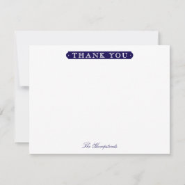 Cartão De Agradecimento Family or Couples Formal Navy Blue Stationery