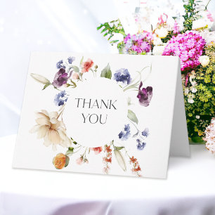 Cartão De Agradecimento Fantasia Floral Elegante Obrigado